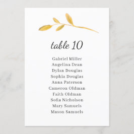 Invitación Deja la oliva. Número de tabla de clase con asient