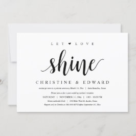 Invitación Deja que brille el amor, Elopement moderno de boda