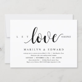 Invitación Deja que brille el amor, Elopement moderno post bo