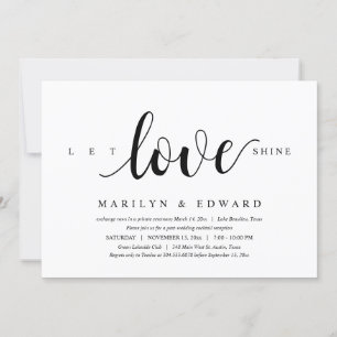 Invitación Deja que brille el amor, Elopement moderno post bo