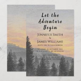 Invitación Deja que comience la aventura Boda en el bosque de