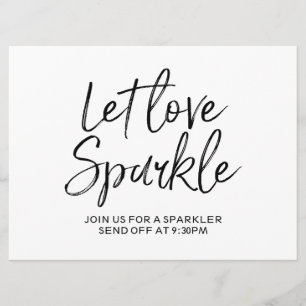 Invitación "Deja que el amor brille" Letrero de Boda   Letra 