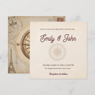 Invitación Deja que la aventura Señal de bienvenida de viaje