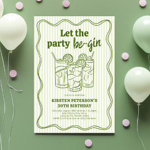 Invitación Deja que la fiesta comience Cumpleaños de adulto