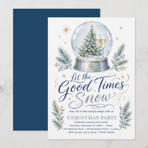 Invitación Deja que la Navidad nieve Fiesta de Navidad