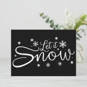 Invitación Deja que la nieve amante copo de nieve vacaciones