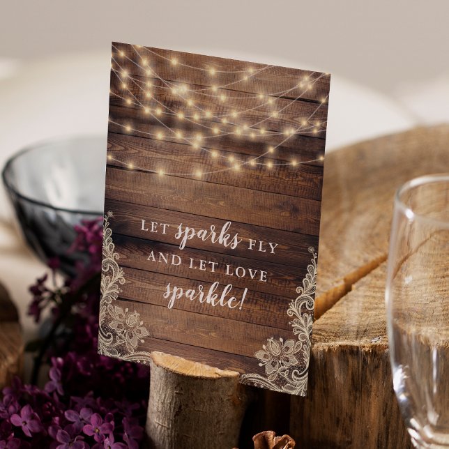 Invitación Deja que las chispas vuelen | Letrero de boda de l (Sign Mock-up)