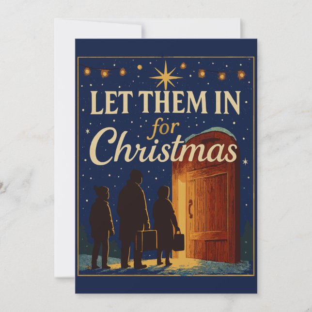 Invitación Déjalos Entrar para Navidad Diseño (Anverso)