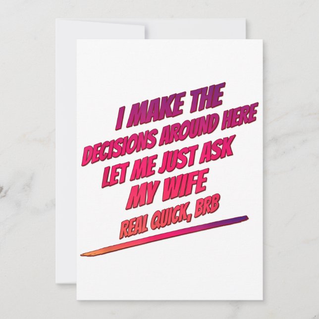 Invitación Déjame Preguntarle a Mi Esposa - Marido Humor Dive (Anverso)