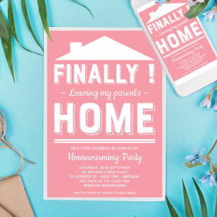 Invitación Dejar a mi Fiesta de la casa de los padres es grac