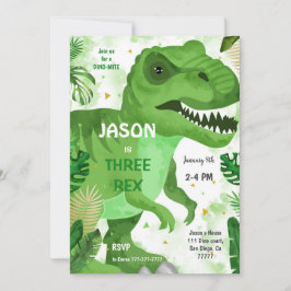 Invitación Dejar de CHOMP su cumpleaños de dinosaurios