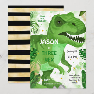 Invitación Dejar de CHOMP su cumpleaños de dinosaurios