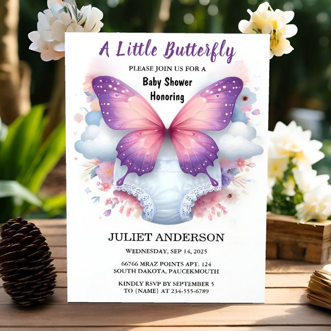 Invitación Dejar que Bug Boho Soft resplandezca la mariposa e (Subido por el creador)