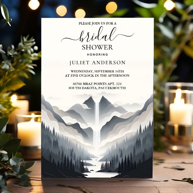Invitación Dejar que el río llueva Nube Smoky Mountain Bridal (Subido por el creador)
