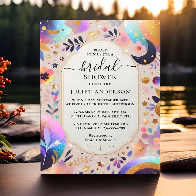 Invitación Dejar que Glam Bright Pastel Ombre Purpurina Brida (Subido por el creador)