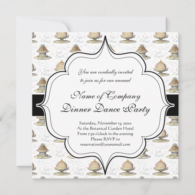 Invitación Déjelos comer a los franceses Marie Antonieta del (Anverso)