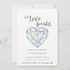 Invitación Dejemos amar la acuarela de diamantes brillante