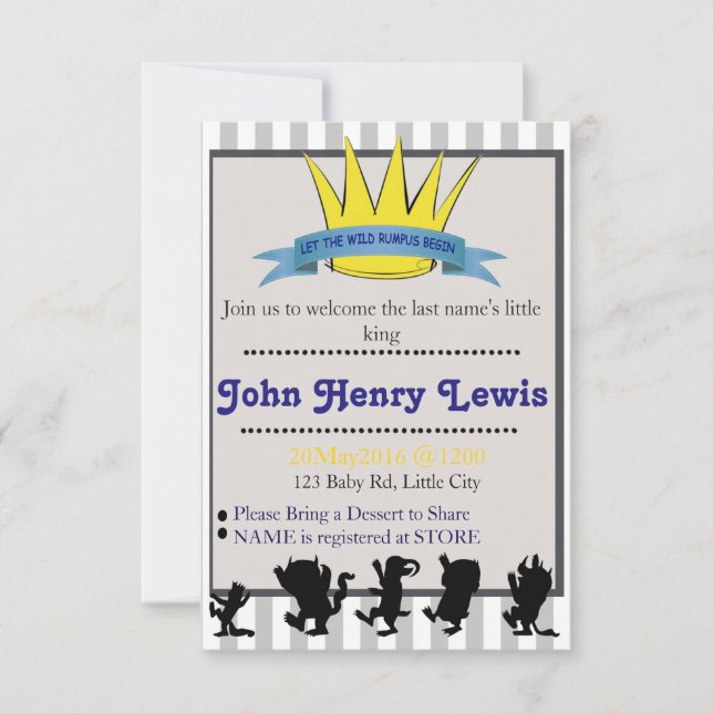 Invitación Dejemos que empiecen los rumpus salvajes (Anverso)