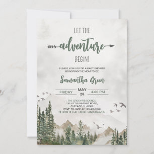 Invitación Dejemos que la aventura comience Baby Shower neutr