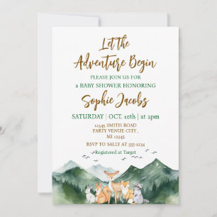 Invitación Dejemos que la aventura empiece el Baby Shower rús