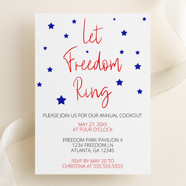 Invitación Dejemos que la libertad llame al Fiesta Minimalist (Subido por el creador)