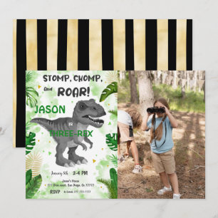 Invitación ¡DEJEN DE CHOMP Y ROAR! Foto de dinosaurios