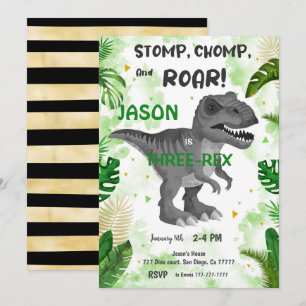 Invitación ¡DEJEN DE CHOMP Y ROAR! Su Dinosaurio