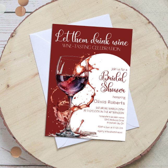 Invitación Dejen que beban vino Vino Tasting Bridal Shower (Subido por el creador)