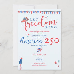 Invitación Dejen que la libertad suene 4 de julio América 250