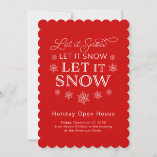 Invitación Dejen que la nieve Navidad la fiesta en la casa ab