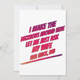 Invitación Déjenme preguntarle a mi esposa - Diversión cómica