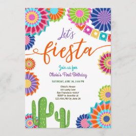 Invitación Déjenos cactus mexicano del cumpleaños de la