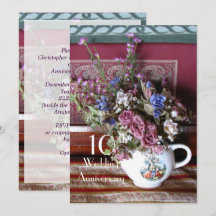Invitación del 10º Aniversario de Boda Tetera Vint