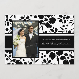 Invitación del 10º Aniversario de Foto Floral Negr