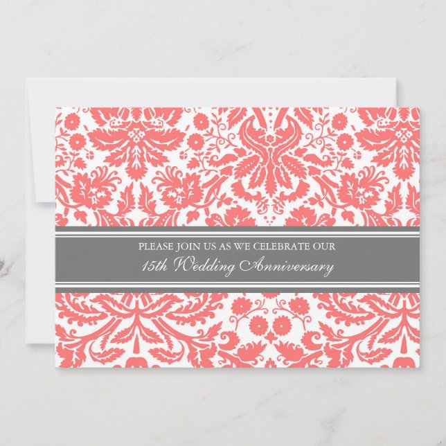 Invitación del 15º Aniversario de Coral Gray Damas (Anverso)