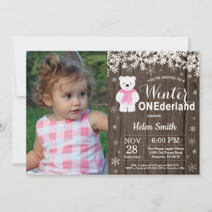Invitación del 1er Cumpleaños de la Niña del Oso P