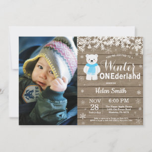 Invitación del 1er Cumpleaños de Winter Onederland