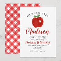 Invitación del 1er Cumpleaños Manzana de Nuestro O