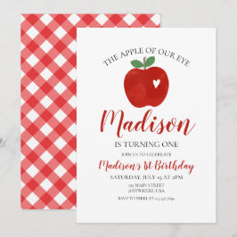Invitación del 1er Cumpleaños Manzana de Nuestro O