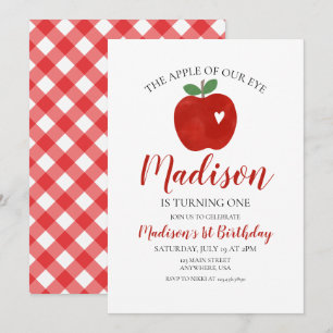 Invitación del 1er Cumpleaños Manzana de Nuestro O