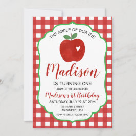 Invitación del 1er Cumpleaños Manzana de Nuestro O
