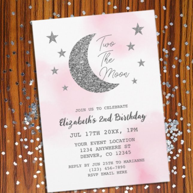 Invitación del 2º cumpleaños de Two The Moon (Subido por el creador)