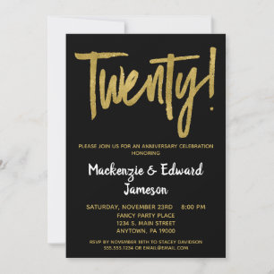 Invitación del 20º Aniversario de Black Gold Scrip