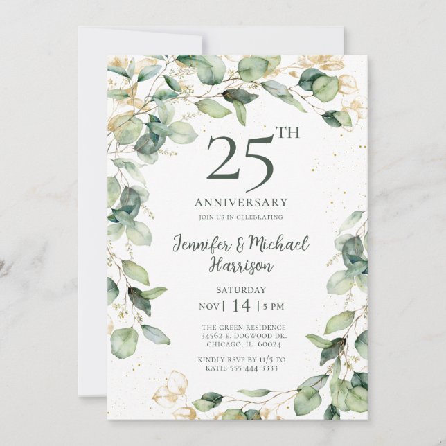 Invitación del 25º Aniversario de Eucalipto (Anverso)