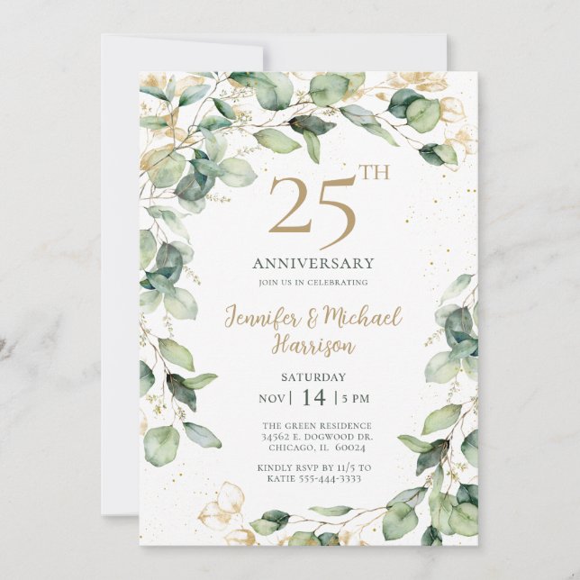 Invitación del 25º Aniversario de Eucalipto (Anverso)