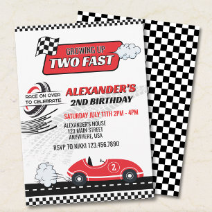 Invitación del 2do Cumpleaños de Two Fast Racing