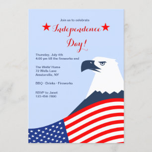 Invitación del 4 de julio del águila americana