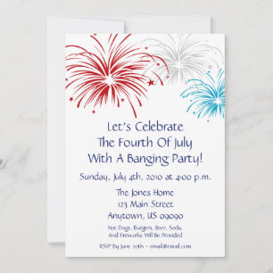 Invitación del 4 de julio (fuegos artificiales de