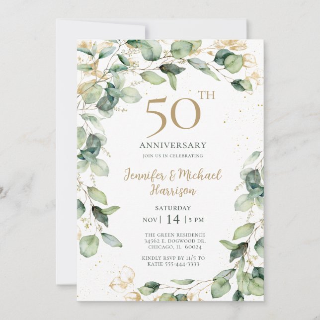 Invitación del 50º Aniversario de Eucalipto (Anverso)