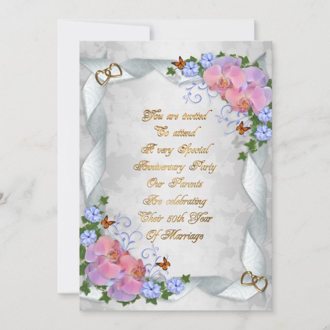 invitación del 50º aniversario para padres (Anverso)